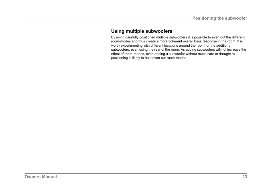 Using multiple subwoofers | Dynaudio SUB 600 User Manual | Page 26 / 42