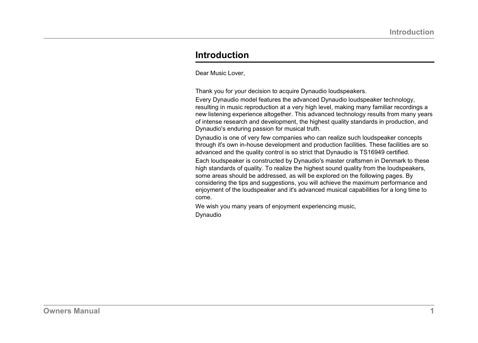 Introduction | Dynaudio SUB 600 User Manual | Page 4 / 42