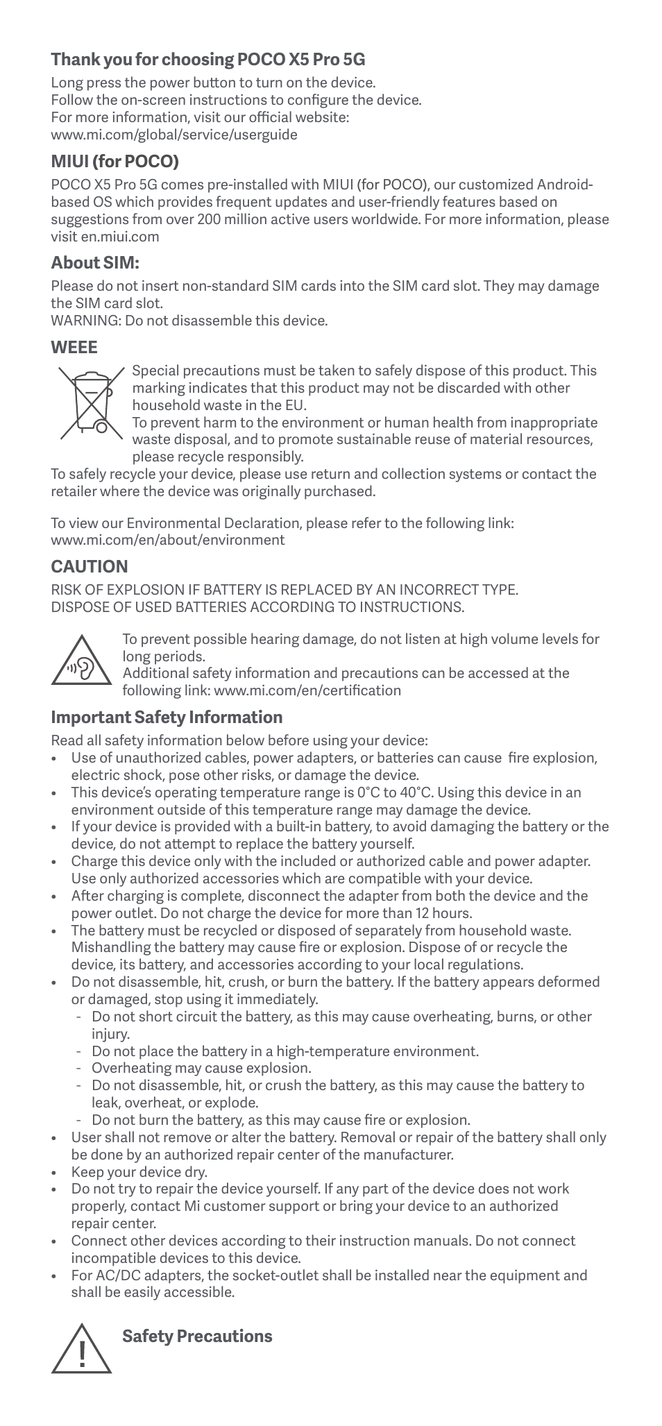 Xiaomi POCO X5 Pro 5G User Manual | Page 2 / 16