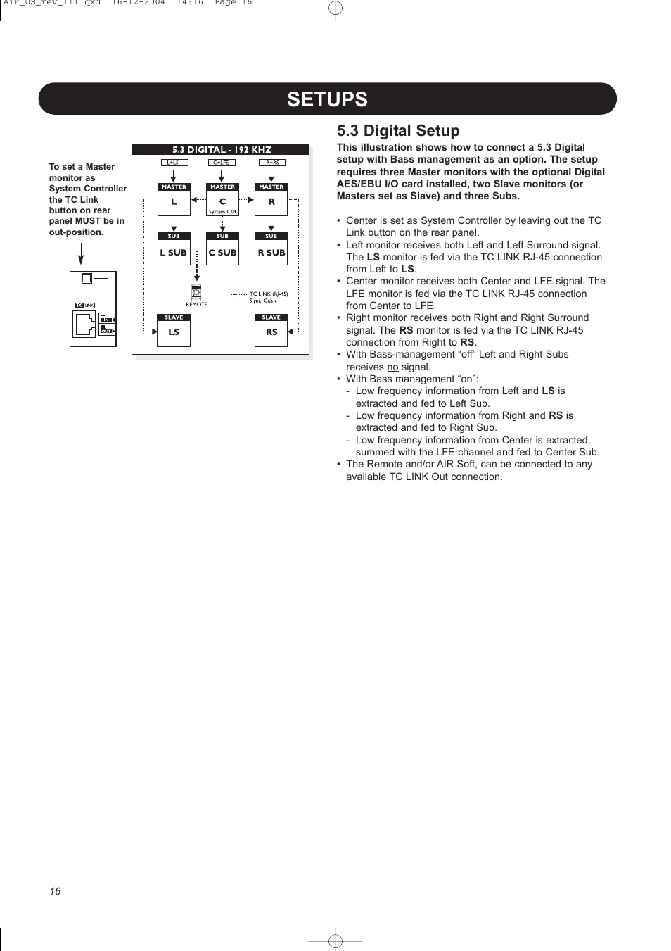 Setups, 3 digital setup | Dynaudio pmn User Manual | Page 18 / 60
