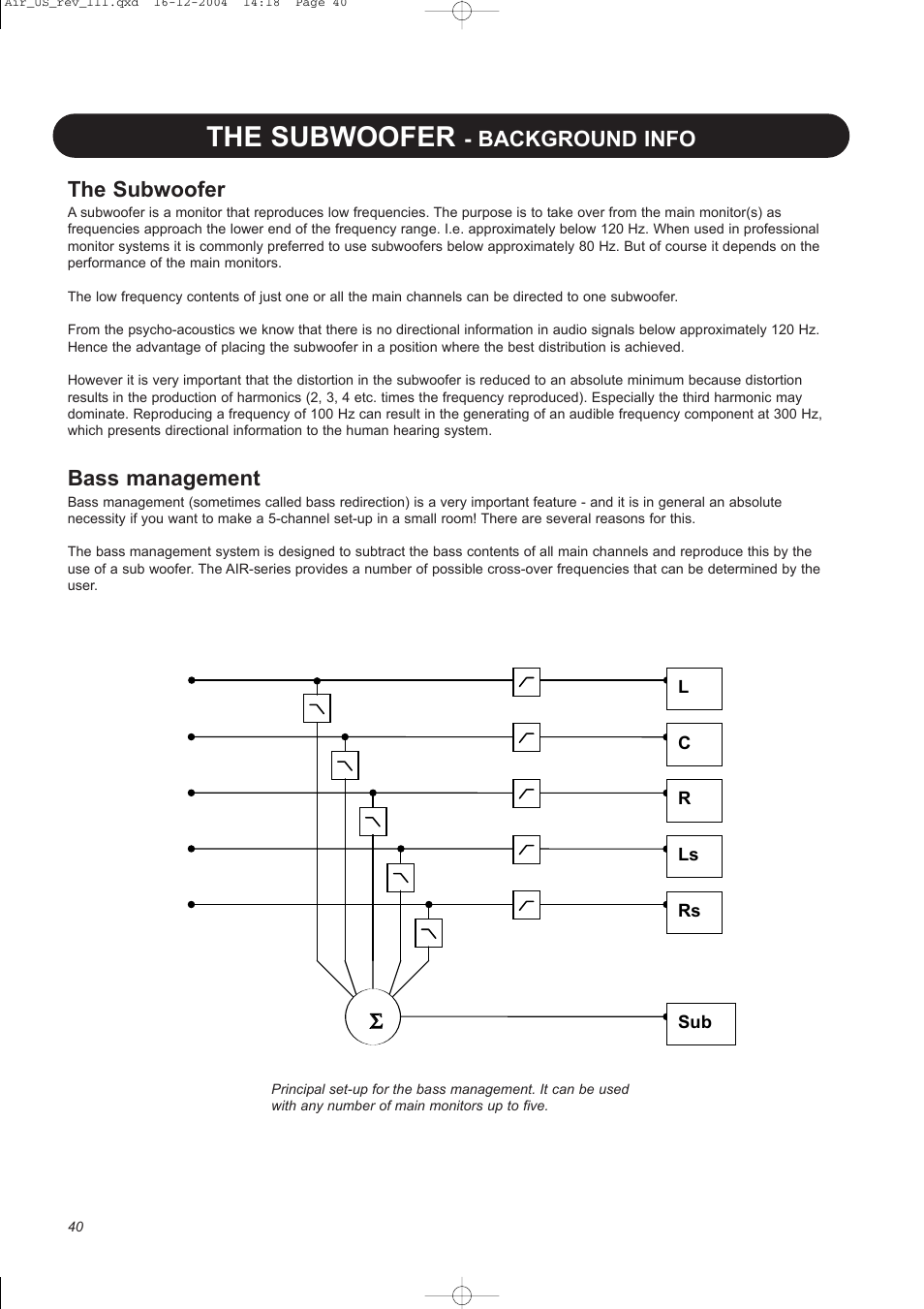 The subwoofer, Background info, Bass management | Dynaudio pmn User Manual | Page 42 / 60