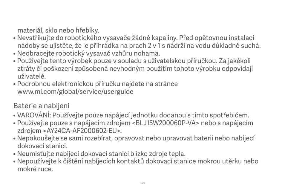 Xiaomi Robot Vacuum E10 User Manual | Page 195 / 438