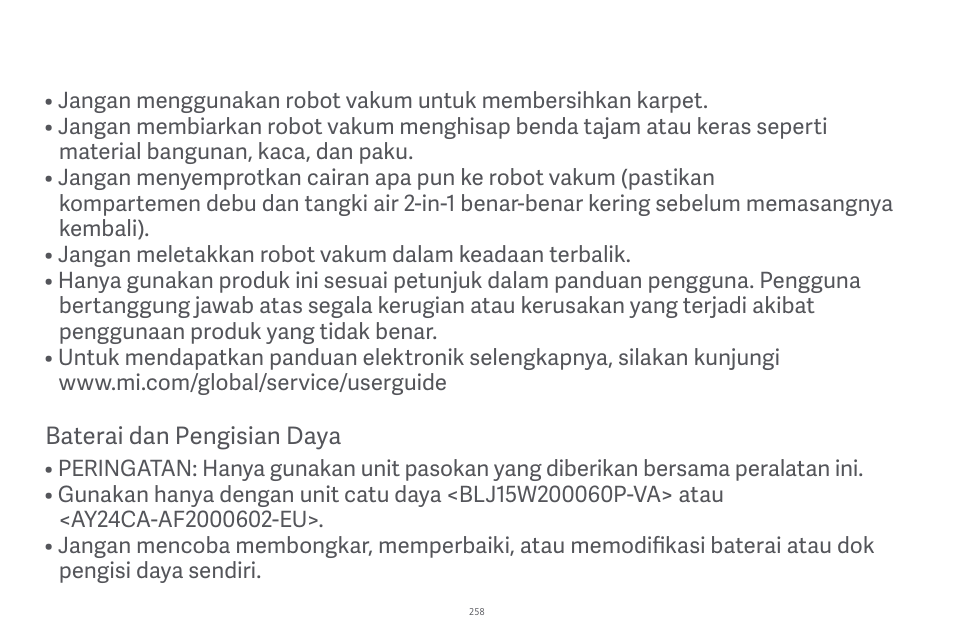 Xiaomi Robot Vacuum E10 User Manual | Page 259 / 438