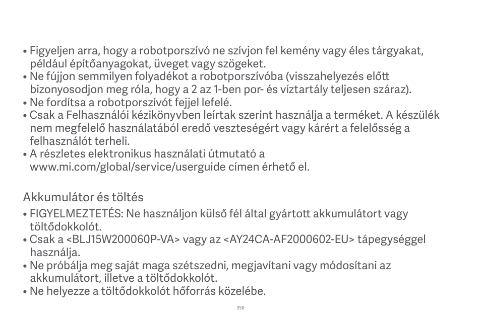 Xiaomi Robot Vacuum E10 User Manual | Page 351 / 438