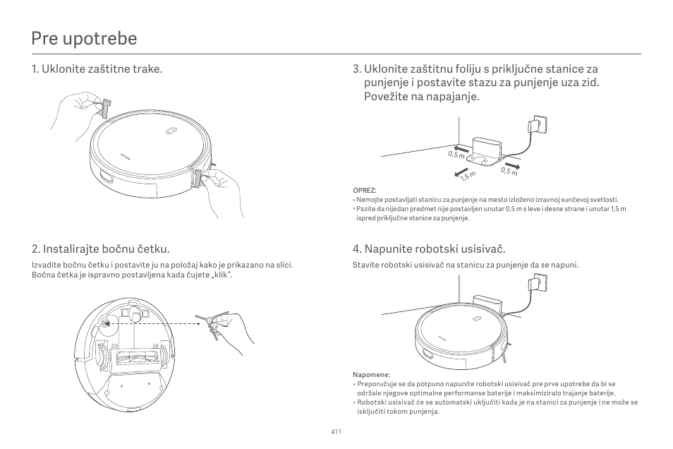 Pre upotrebe, Instalirajte bočnu četku | Xiaomi Robot Vacuum E10 User Manual | Page 412 / 438