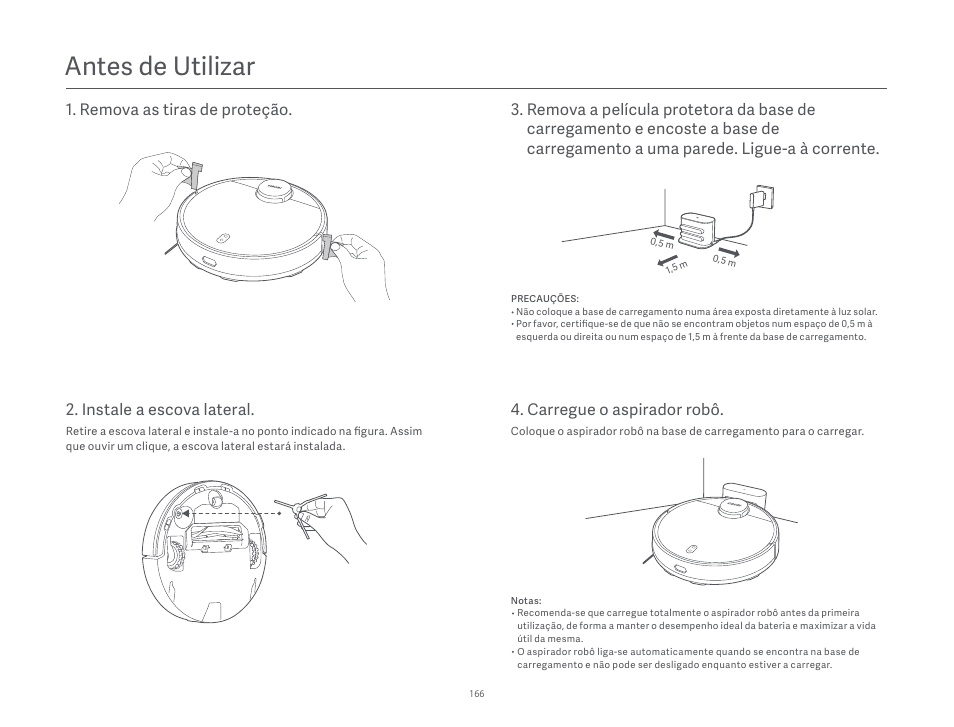 Antes de utilizar, Instale a escova lateral | Xiaomi Robot Vacuum S10 User Manual | Page 167 / 444