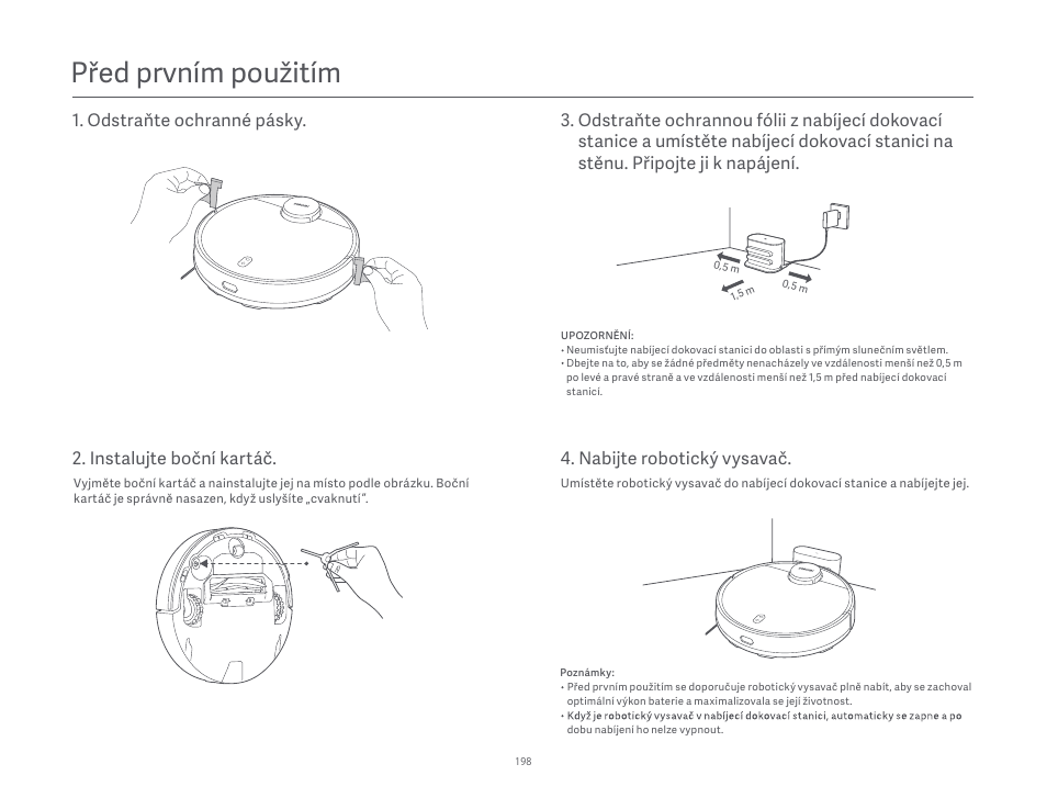 Před prvním použitím, Instalujte boční kartáč | Xiaomi Robot Vacuum S10 User Manual | Page 199 / 444