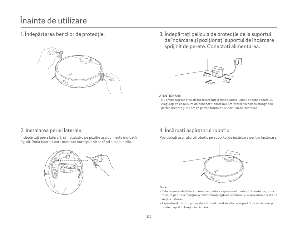 Înainte de utilizare, Instalarea periei laterale | Xiaomi Robot Vacuum S10 User Manual | Page 231 / 444