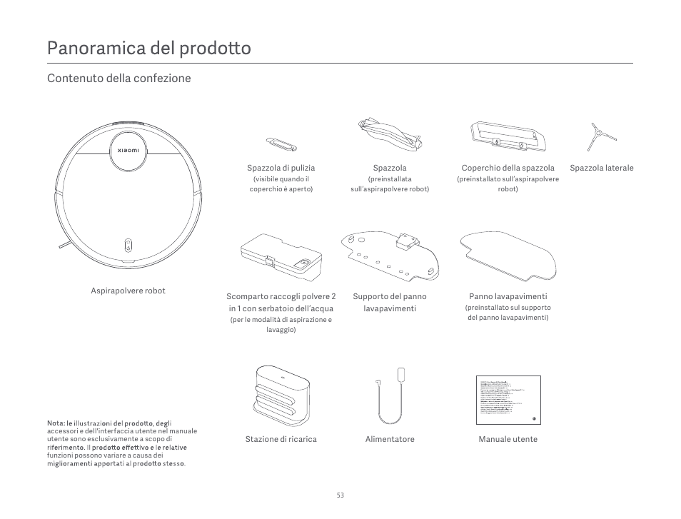 Contenuto della confezione | Xiaomi Robot Vacuum S10 User Manual | Page 54 / 444