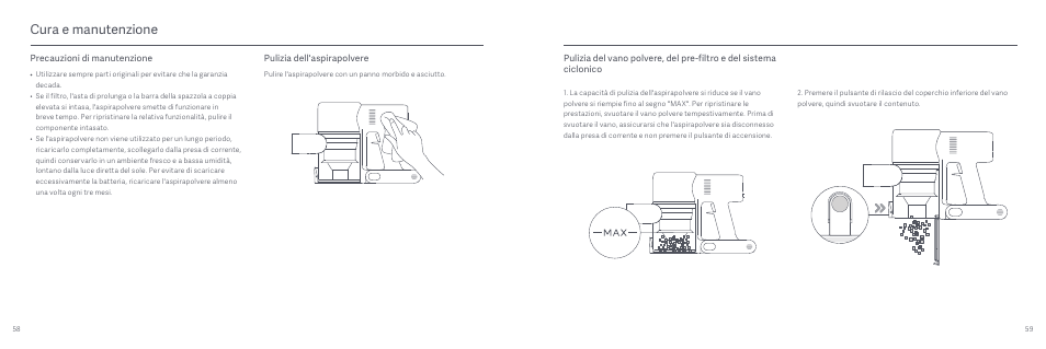 Cura e manutenzione | Xiaomi Mi Vacuum Cleaner G9 User Manual | Page 31 / 98