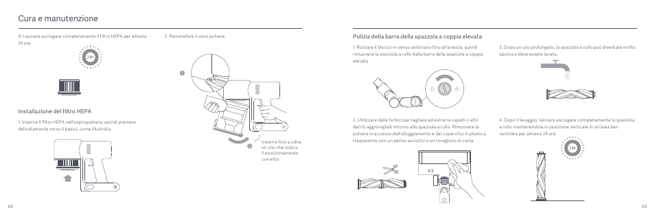 Cura e manutenzione | Xiaomi Mi Vacuum Cleaner G9 User Manual | Page 34 / 98