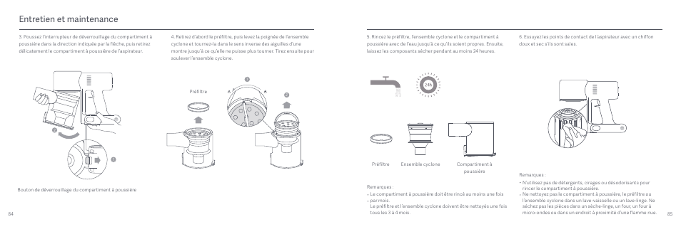 Entretien et maintenance | Xiaomi Mi Vacuum Cleaner G9 User Manual | Page 44 / 98