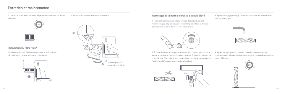 Entretien et maintenance | Xiaomi Mi Vacuum Cleaner G9 User Manual | Page 46 / 98