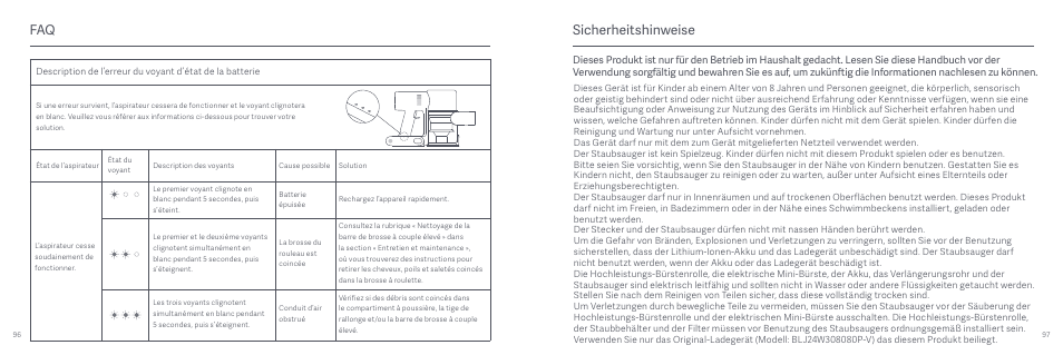 Sicherheitshinweise | Xiaomi Mi Vacuum Cleaner G9 User Manual | Page 50 / 98