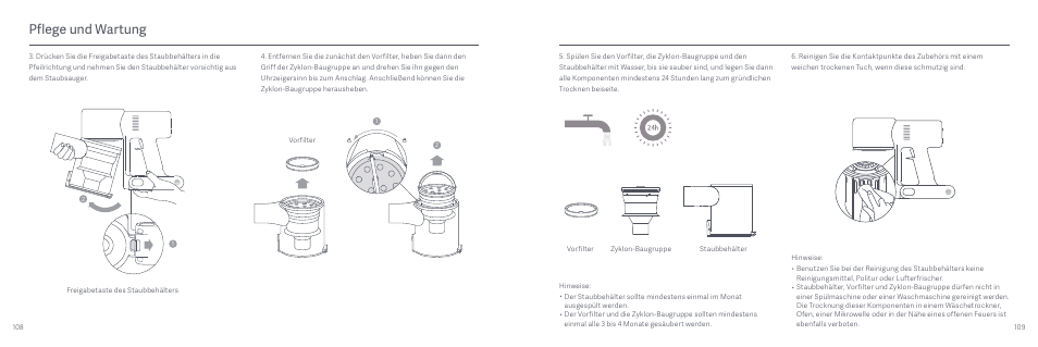 Pflege und wartung | Xiaomi Mi Vacuum Cleaner G9 User Manual | Page 56 / 98