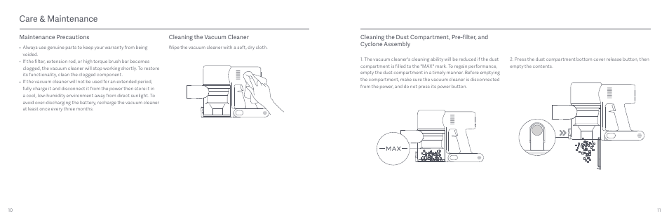 Care & maintenance | Xiaomi Mi Vacuum Cleaner G9 User Manual | Page 7 / 98