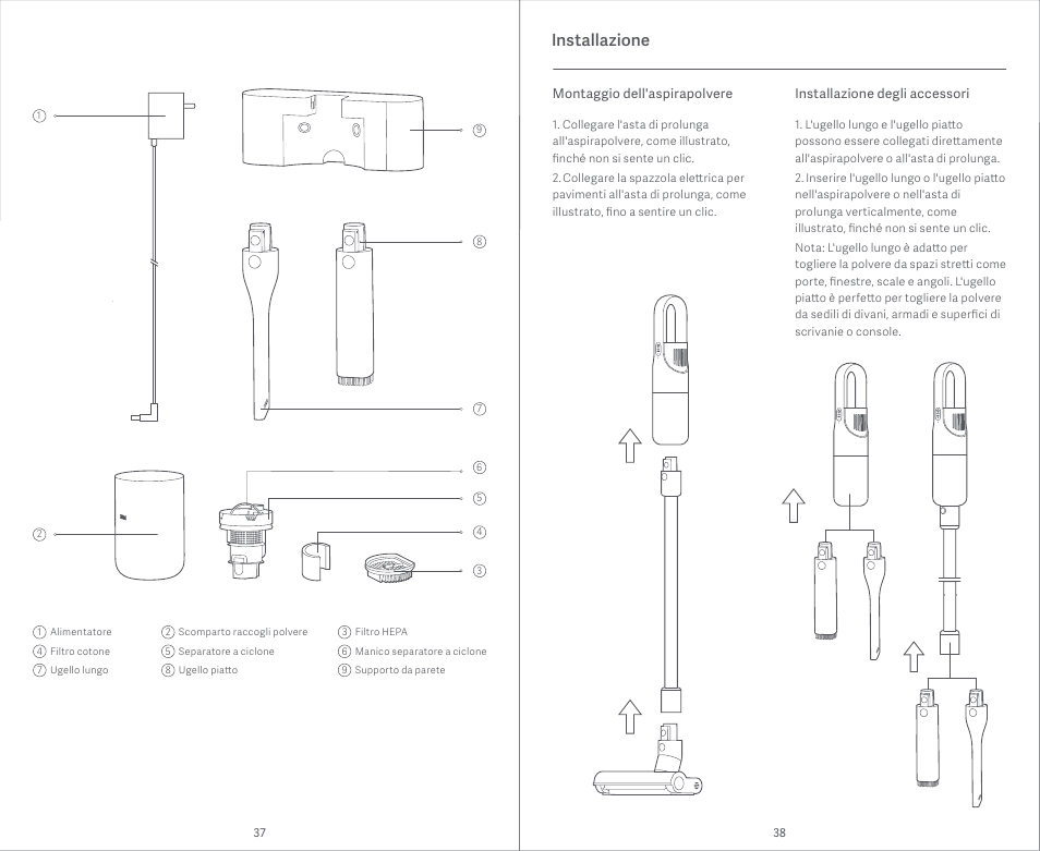 Installazione | Xiaomi Mi Vacuum Cleaner Light User Manual | Page 20 / 74