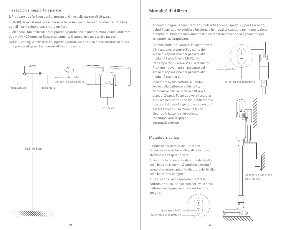 Modalità d'utilizzo | Xiaomi Mi Vacuum Cleaner Light User Manual | Page 21 / 74