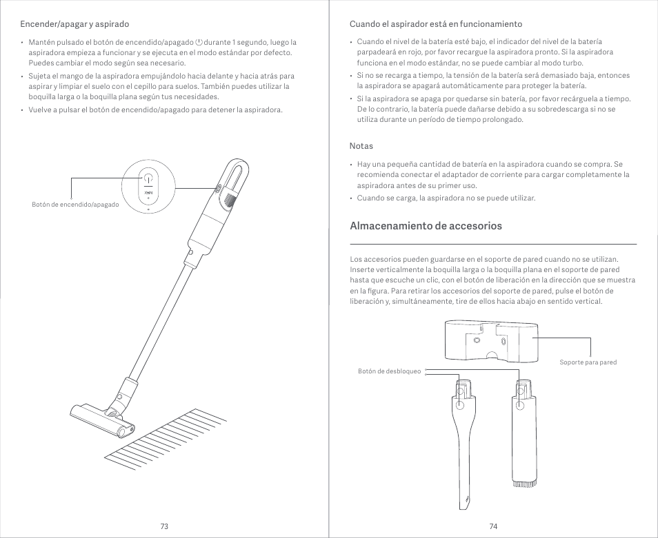 Almacenamiento de accesorios | Xiaomi Mi Vacuum Cleaner Light User Manual | Page 38 / 74