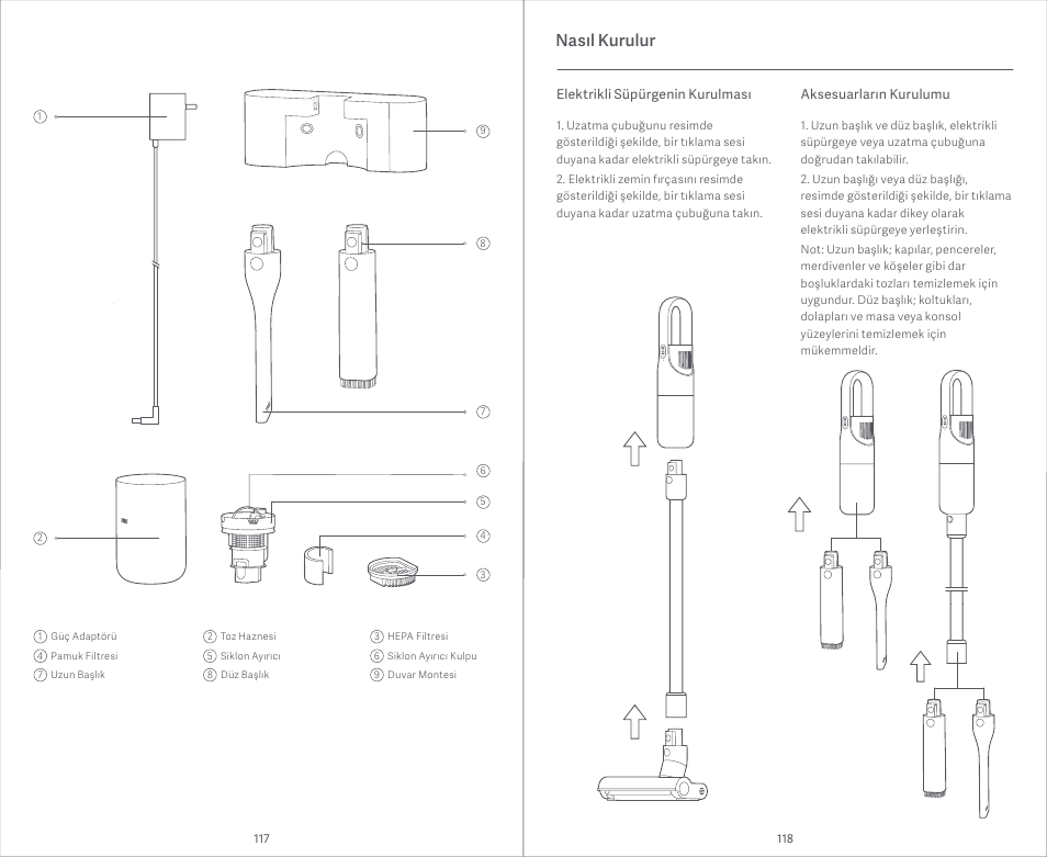 Nasıl kurulur | Xiaomi Mi Vacuum Cleaner Light User Manual | Page 60 / 74