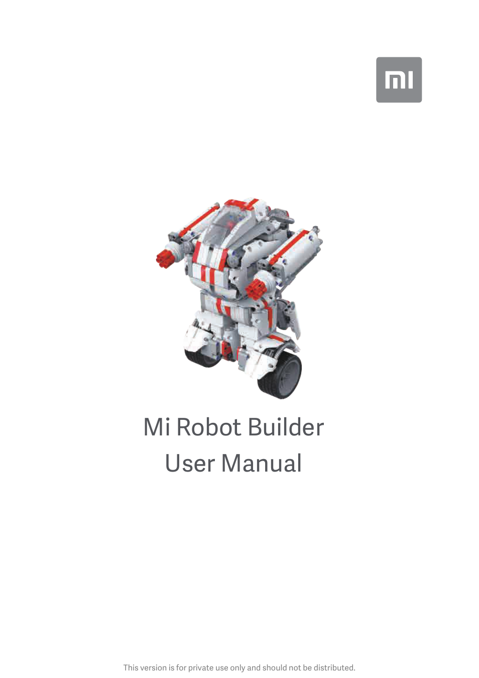 Xiaomi Mi Robot Builder User Manual | 8 pages