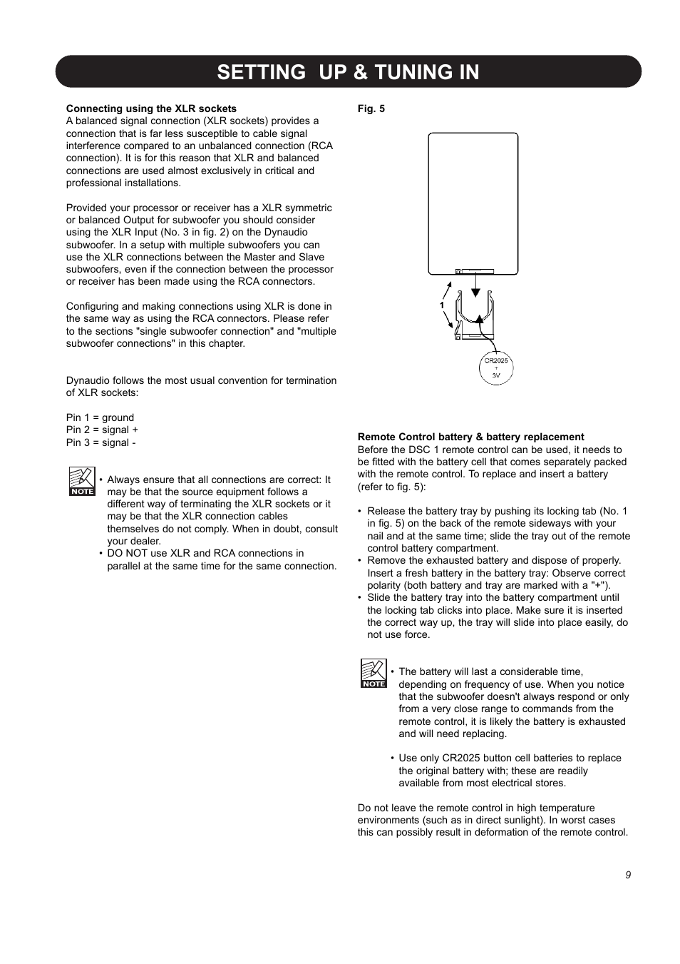 Setting up & tuning in | Dynaudio BM 10S User Manual | Page 11 / 22