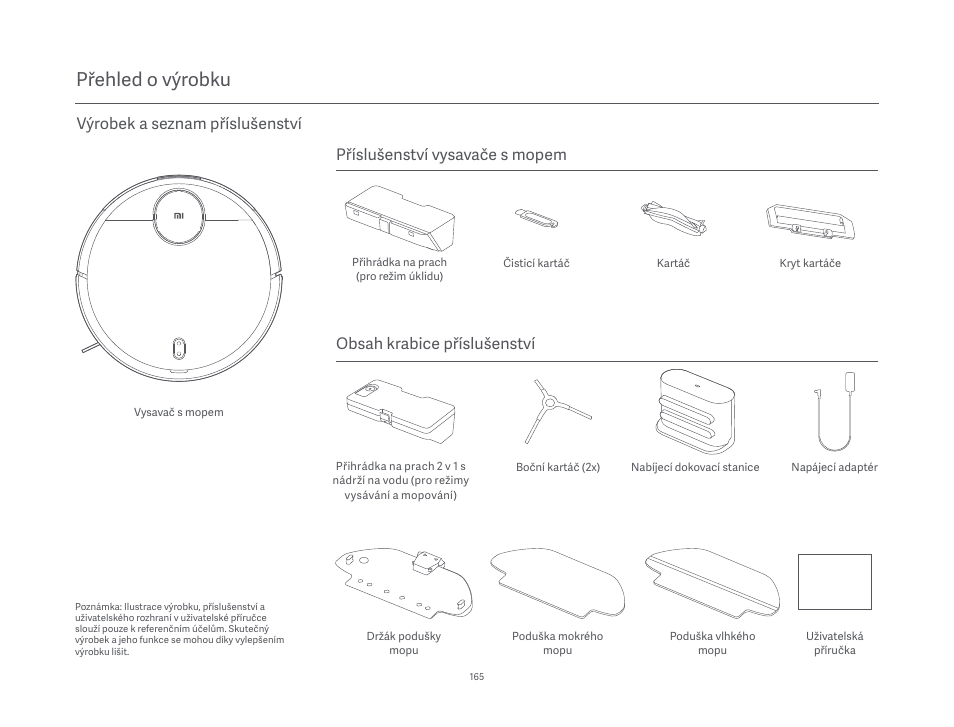 Přehled o výrobku | Xiaomi Mi Robot Vacuum-Mop P User Manual | Page 167 / 225