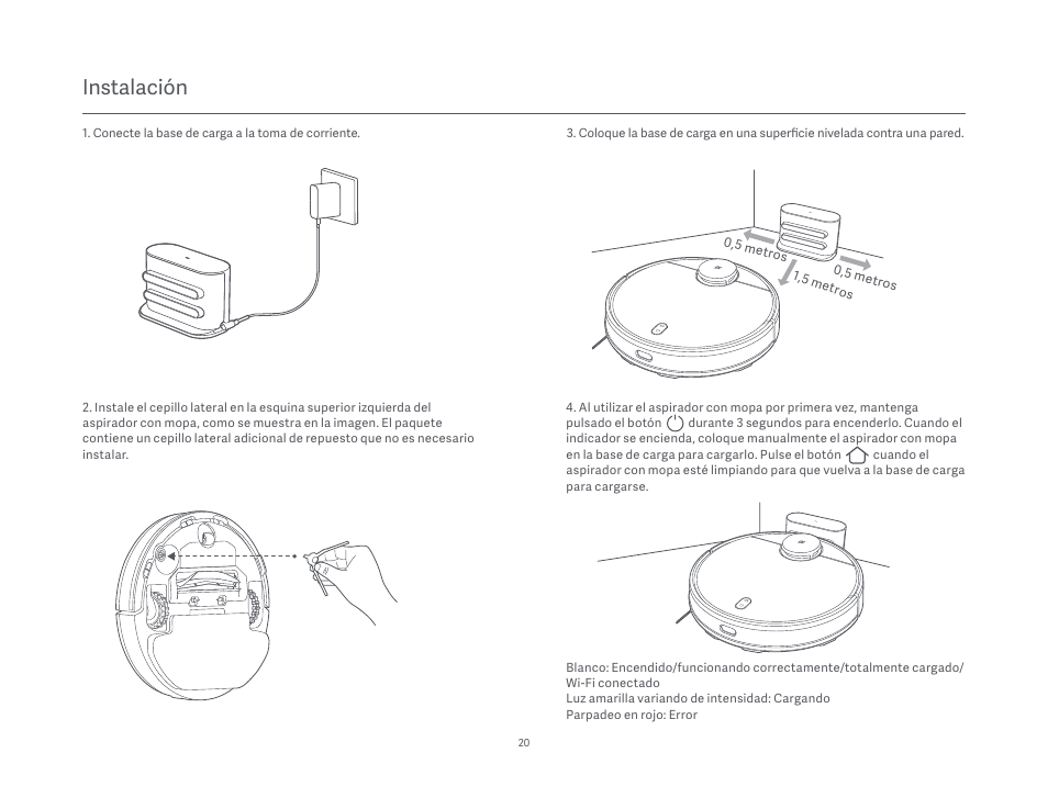Instalación | Xiaomi Mi Robot Vacuum-Mop P User Manual | Page 22 / 225