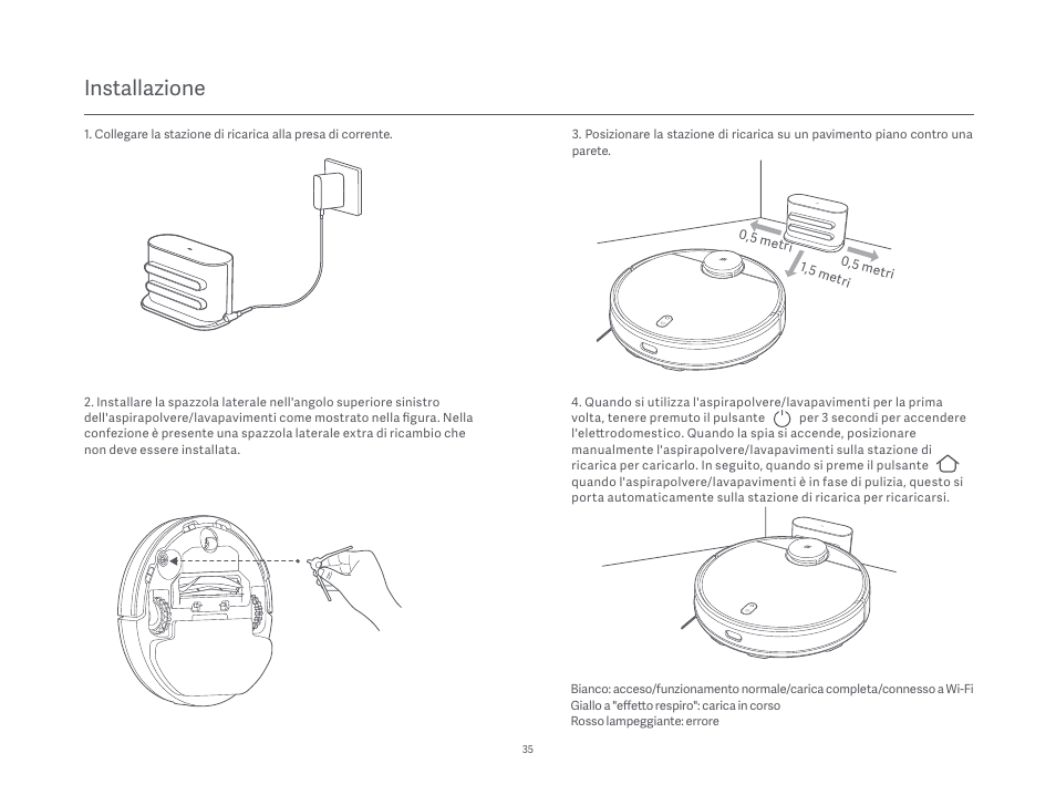 Installazione | Xiaomi Mi Robot Vacuum-Mop P User Manual | Page 37 / 225