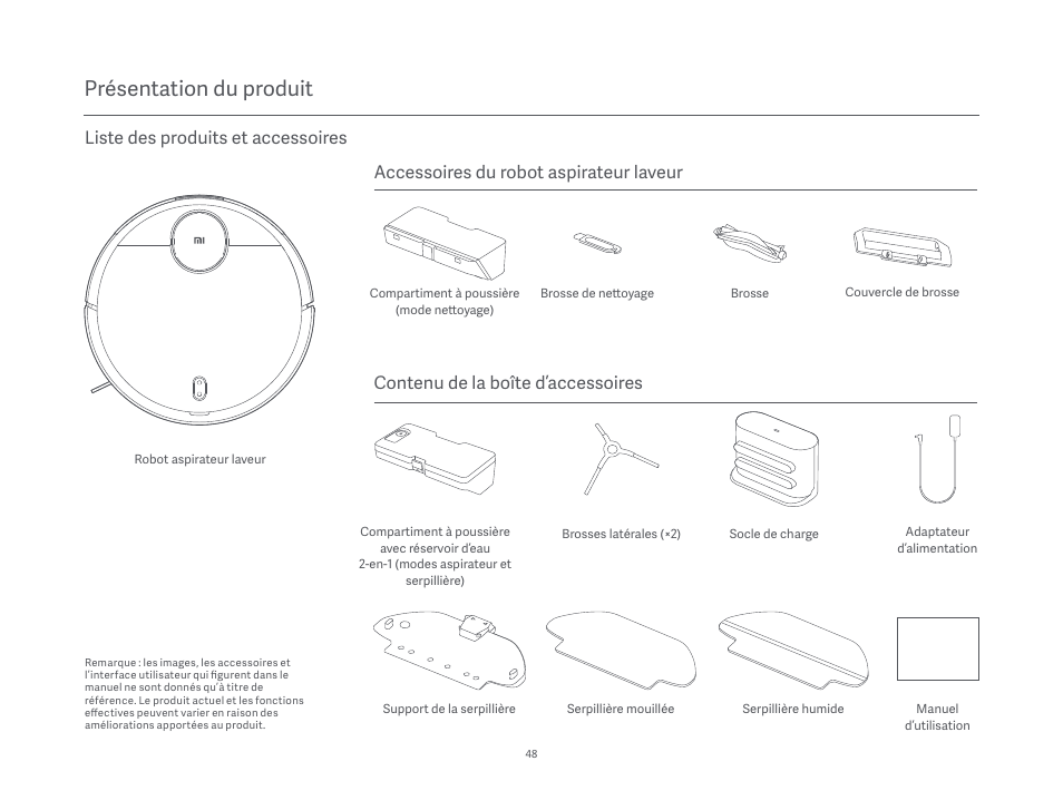 Présentation du produit | Xiaomi Mi Robot Vacuum-Mop P User Manual | Page 50 / 225