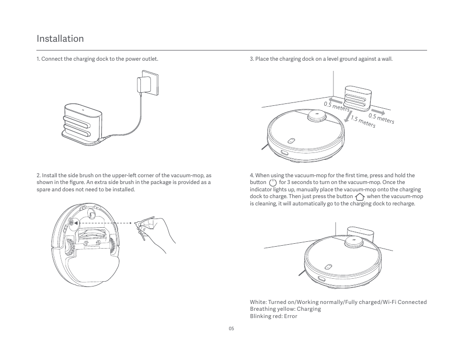 Installation | Xiaomi Mi Robot Vacuum-Mop P User Manual | Page 7 / 225
