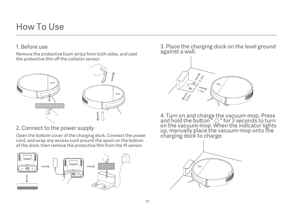 How to use | Xiaomi Mi Robot Vacuum-Mop Essential User Manual | Page 11 / 327