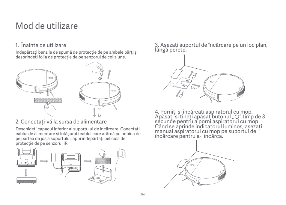 Mod de utilizare | Xiaomi Mi Robot Vacuum-Mop Essential User Manual | Page 270 / 327