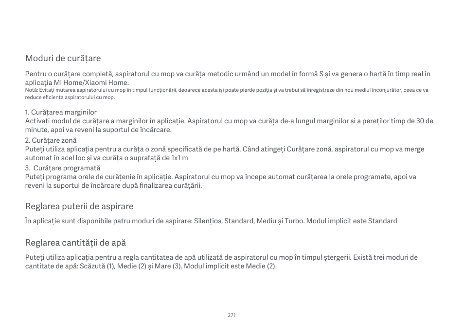 Xiaomi Mi Robot Vacuum-Mop Essential User Manual | Page 274 / 327