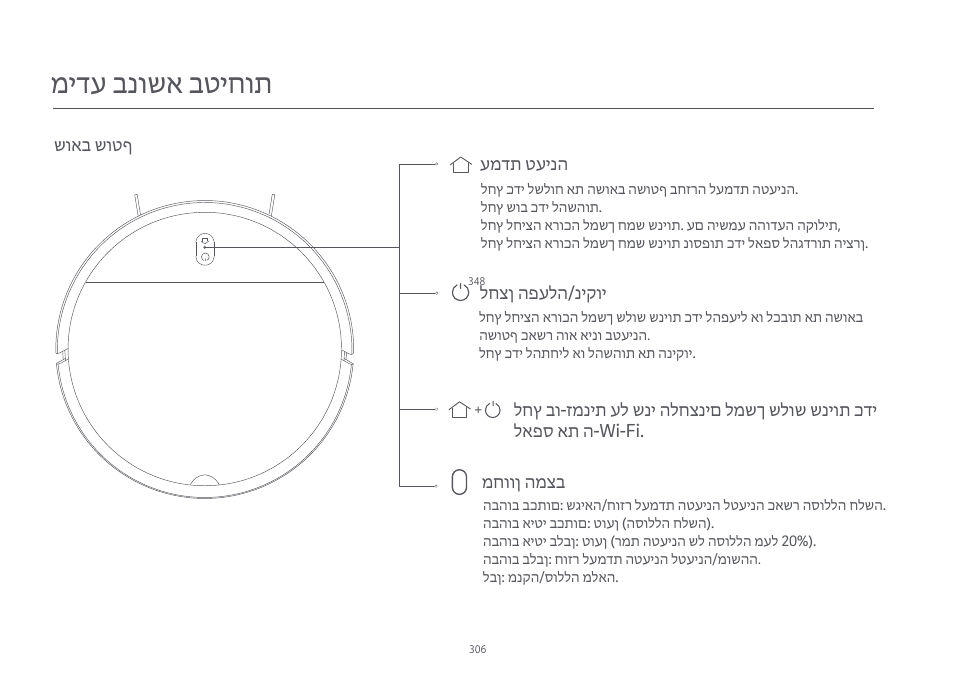 מידע בנושא בטיחות | Xiaomi Mi Robot Vacuum-Mop Essential User Manual | Page 309 / 327