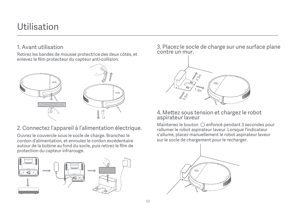 Utilisation | Xiaomi Mi Robot Vacuum-Mop Essential User Manual | Page 55 / 327