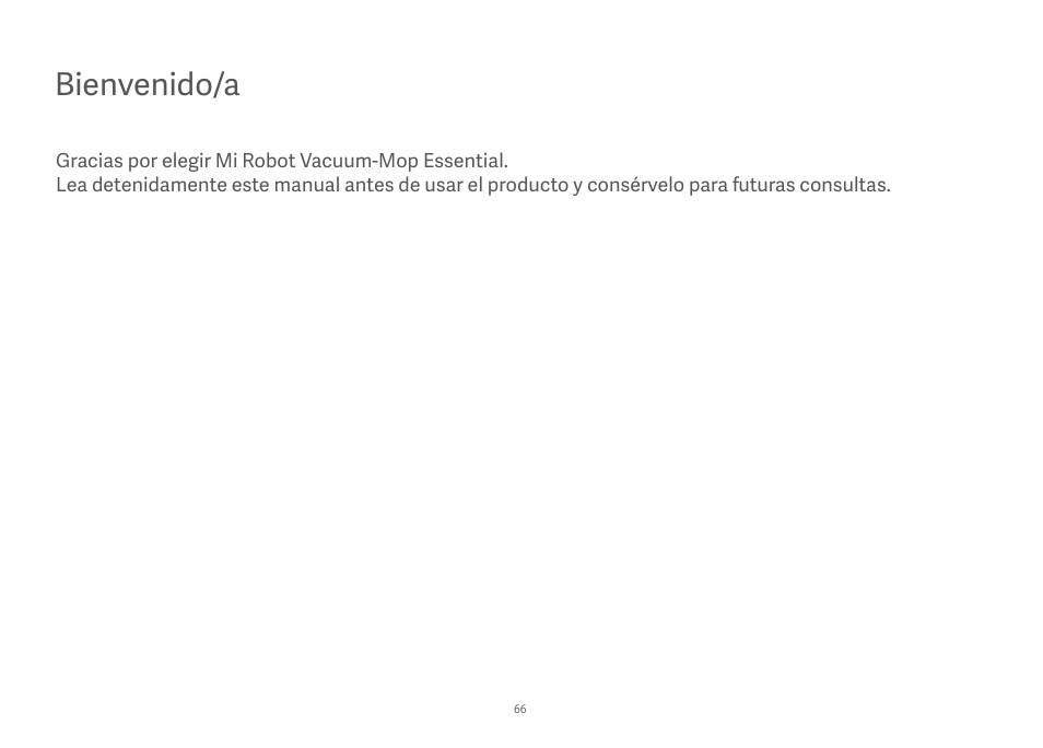 Bienvenido/a | Xiaomi Mi Robot Vacuum-Mop Essential User Manual | Page 68 / 327