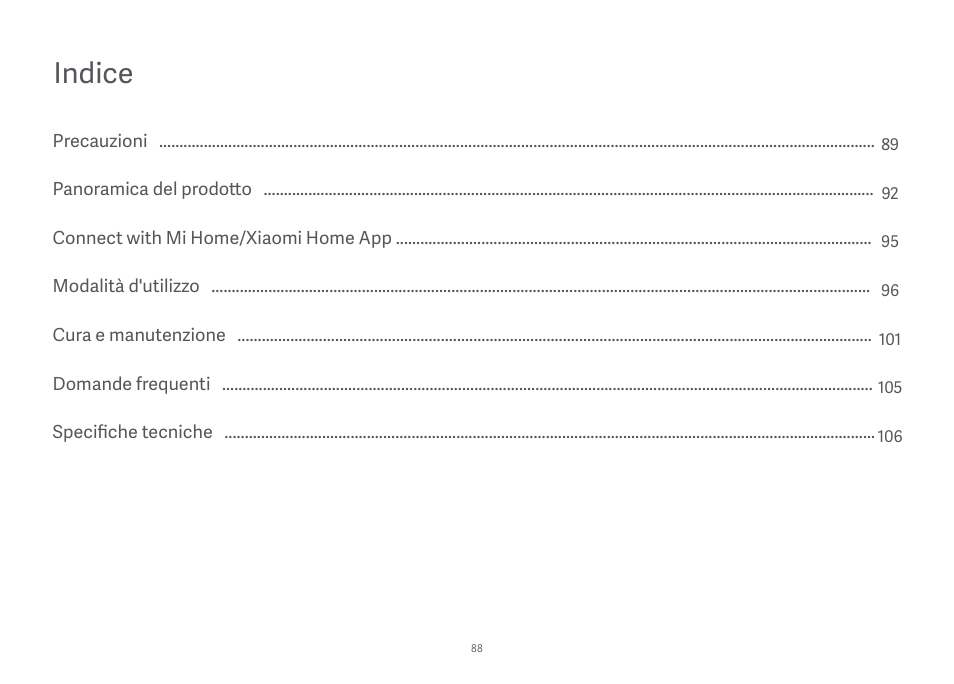 Indice | Xiaomi Mi Robot Vacuum-Mop Essential User Manual | Page 90 / 327