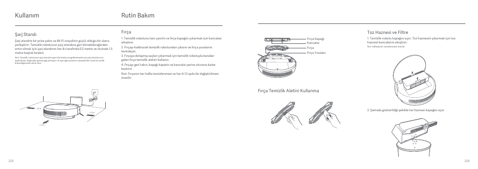 Rutin bakım, Kullanım, Şarj standı | Fırça | Xiaomi Mi Robot Vacuum-Mop User Manual | Page 116 / 182