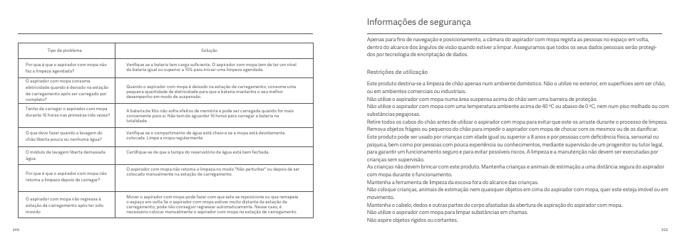 Informações de segurança | Xiaomi Mi Robot Vacuum-Mop User Manual | Page 181 / 182