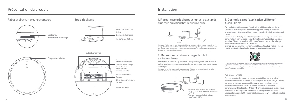 Présentation du produit installation | Xiaomi Mi Robot Vacuum-Mop User Manual | Page 28 / 182