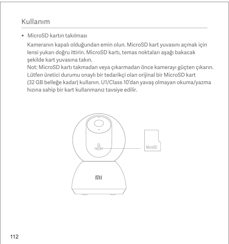 Kullanım | Xiaomi Mi 360° User Manual | Page 113 / 169