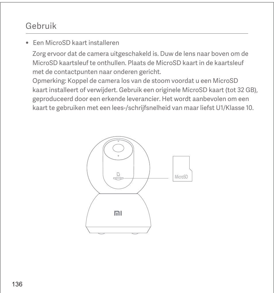 Gebruik | Xiaomi Mi 360° User Manual | Page 137 / 169