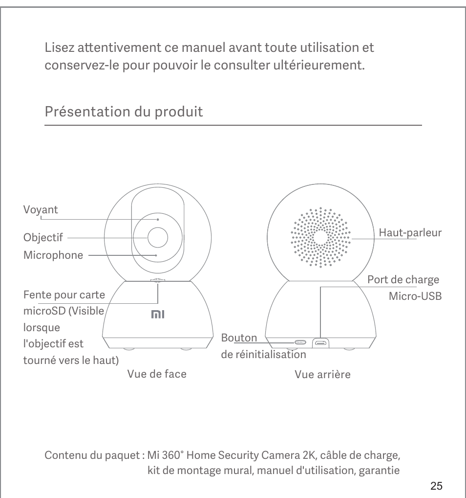 Présentation du produit | Xiaomi Mi 360° User Manual | Page 26 / 169