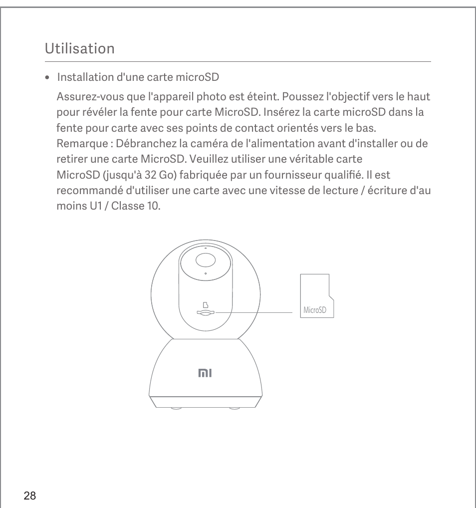 Utilisation | Xiaomi Mi 360° User Manual | Page 29 / 169