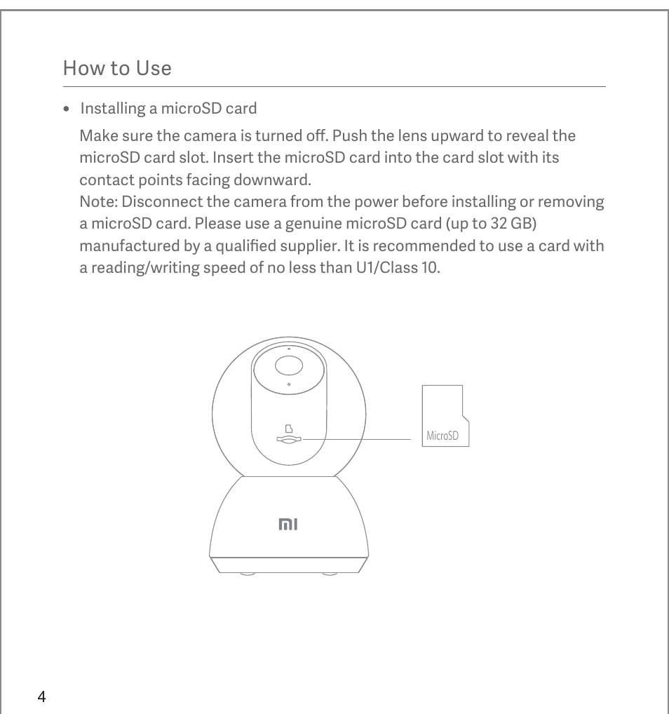 How to use | Xiaomi Mi 360° User Manual | Page 5 / 169