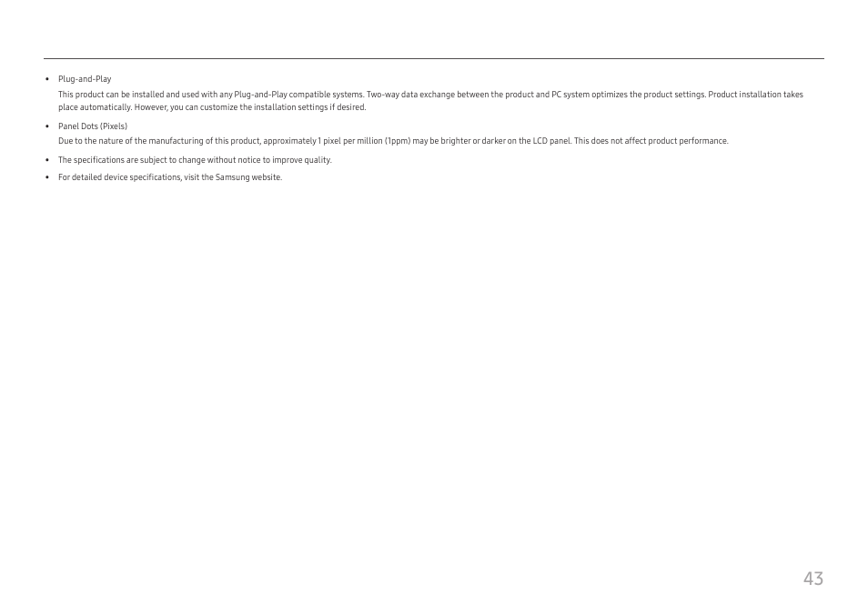 Samsung S27A600UUN 27" 16:9 FreeSync QHD HDR IPS Monitor User Manual | Page 43 / 47