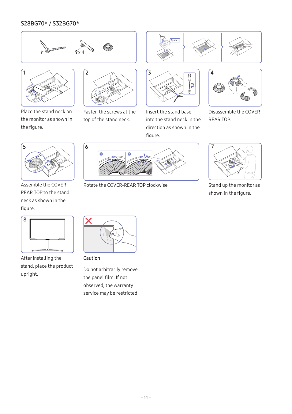 Samsung Odyssey G70B 28" 4K HDR 144 Hz Gaming Monitor User Manual | Page 11 / 49