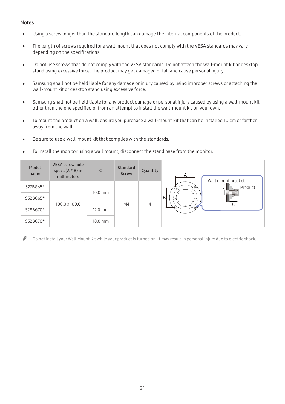 Samsung Odyssey G70B 28" 4K HDR 144 Hz Gaming Monitor User Manual | Page 21 / 49