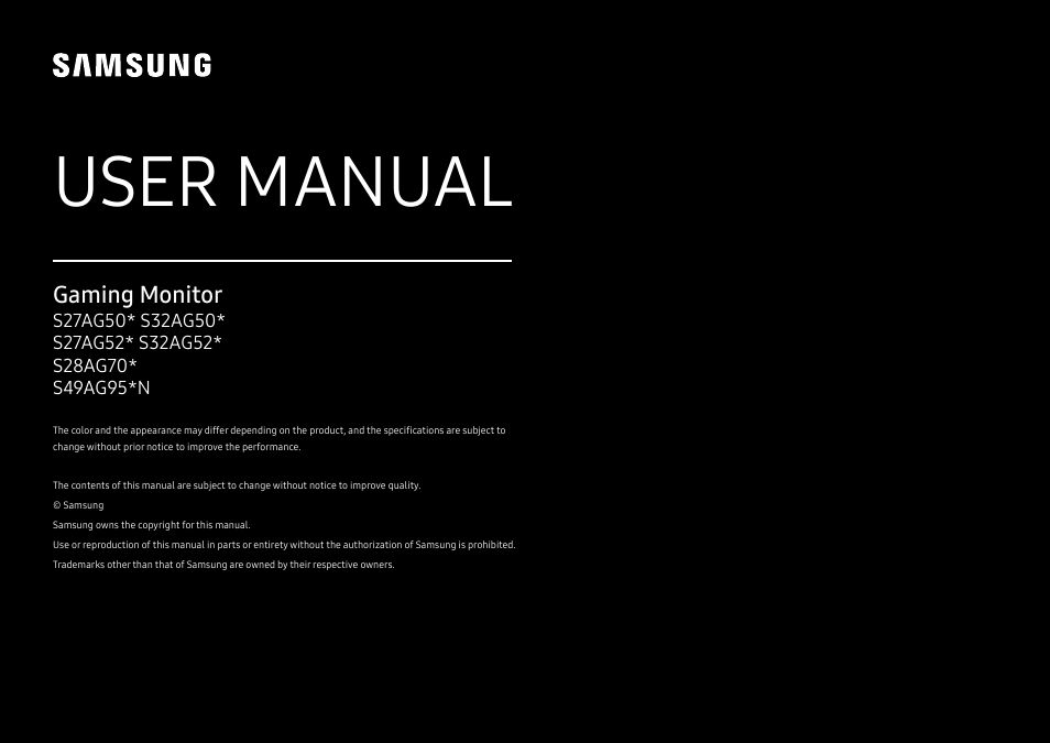 Samsung G52A 32" 16:9 165 Hz IPS Gaming Monitor User Manual | 57 pages